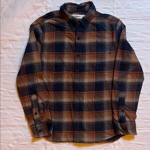 Abercrombie Kids Navy and Brown Plaid Button Down Shirt
